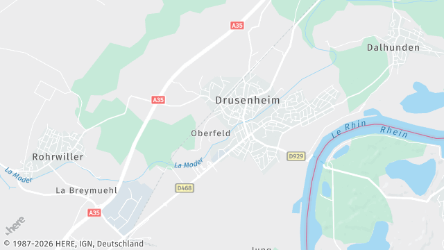 Carte de la zone d'intervention à Drusenheim