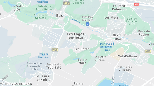 Carte de la zone d'intervention à Les Loges-en-Josas