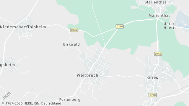 Carte de la zone d'intervention à Weitbruch