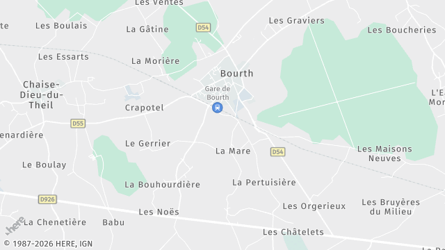 Carte de la zone d'intervention à Bourth
