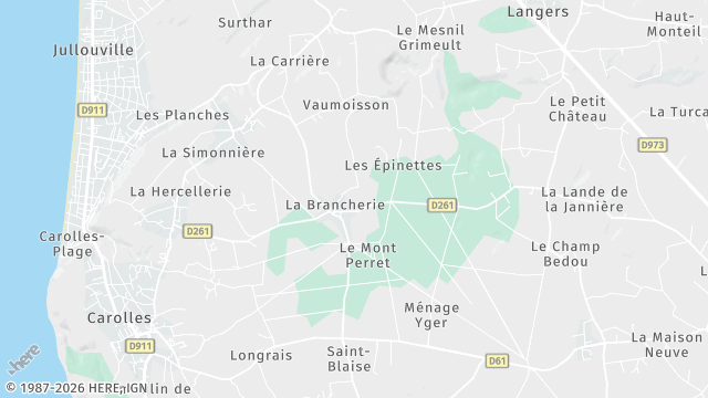 Carte de la zone d'intervention à Jullouville