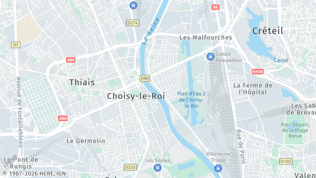 Carte de la zone d'intervention à Choisy-le-Roi