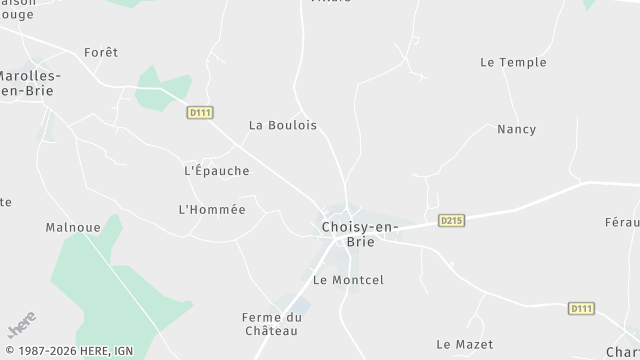 Carte de la zone d'intervention à Choisy-en-Brie