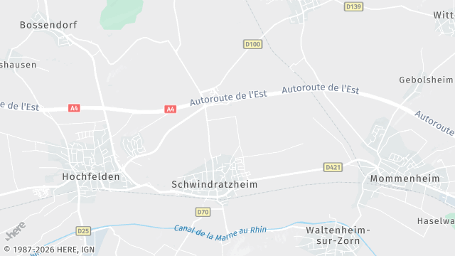 Carte de la zone d'intervention à Schwindratzheim