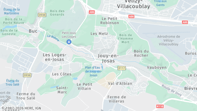 Carte de la zone d'intervention à Jouy-en-Josas