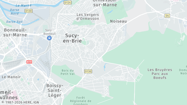 Carte de la zone d'intervention à Sucy-en-Brie