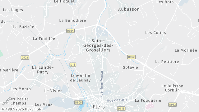 Carte de la zone d'intervention à Saint-Georges-des-Groseillers