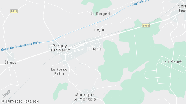 Carte de la zone d'intervention à Pargny-sur-Saulx