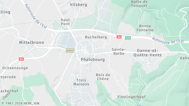Carte de la zone d'intervention à Phalsbourg