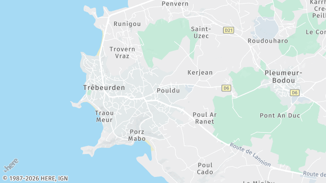 Carte de la zone d'intervention à Trébeurden