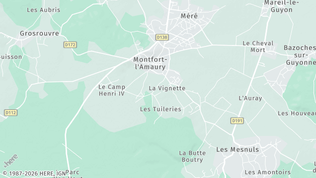 Carte de la zone d'intervention à Montfort-l'Amaury