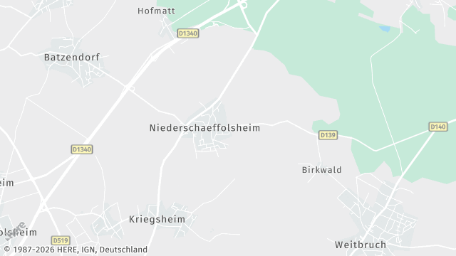 Carte de la zone d'intervention à Niederschaeffolsheim