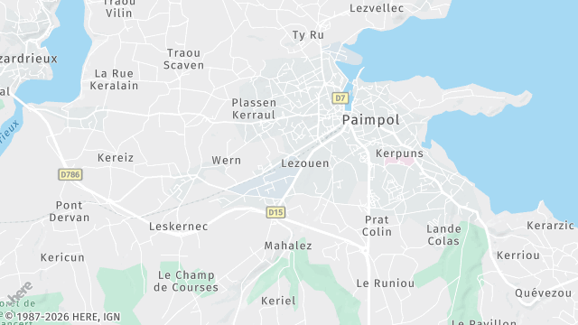Carte de la zone d'intervention à Paimpol