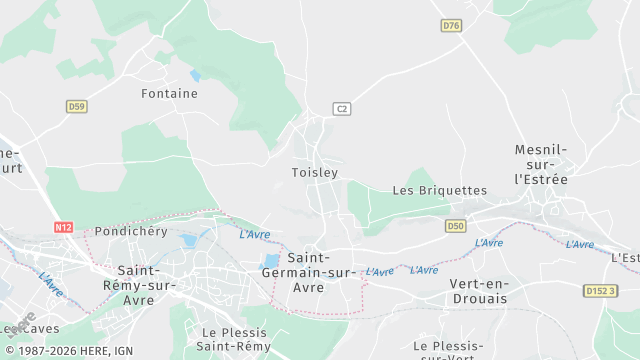 Carte de la zone d'intervention à Saint-Germain-sur-Avre