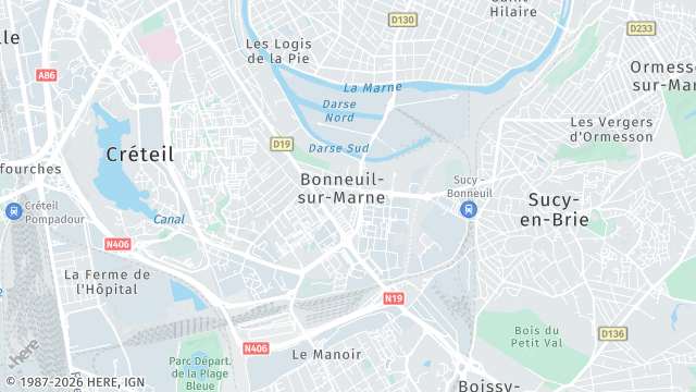 Carte de la zone d'intervention à Bonneuil-sur-Marne