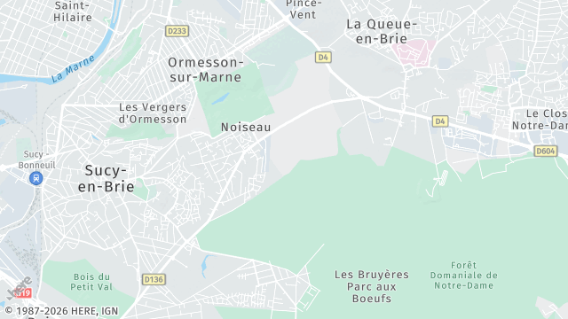 Carte de la zone d'intervention à Noiseau