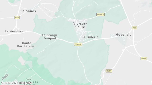 Carte de la zone d'intervention à Vic-sur-Seille