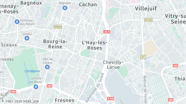 Carte de la zone d'intervention à L'Haÿ-les-Roses