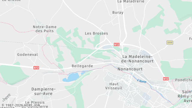 Carte de la zone d'intervention à Nonancourt