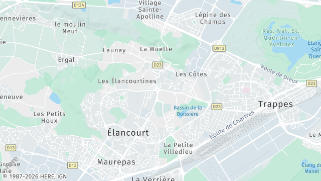 Carte de la zone d'intervention à Élancourt