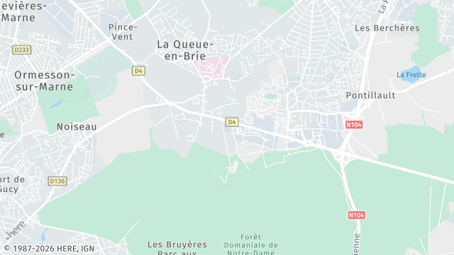 Carte de la zone d'intervention à La Queue-en-Brie