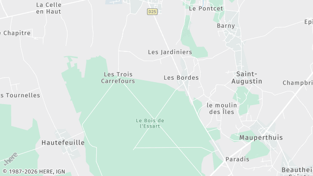 Carte de la zone d'intervention à Faremoutiers