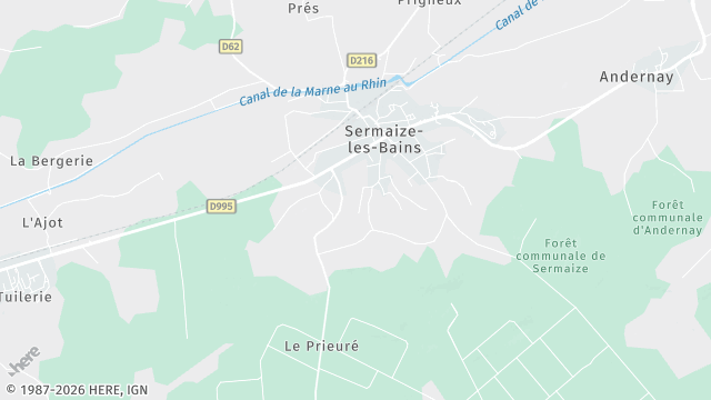Carte de la zone d'intervention à Sermaize-les-Bains