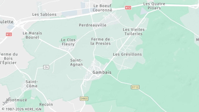 Carte de la zone d'intervention à Gambais