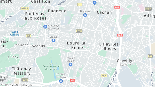 Carte de la zone d'intervention à Bourg-la-Reine