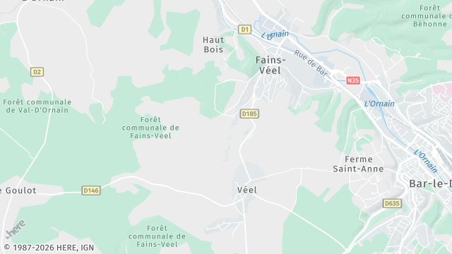 Carte de la zone d'intervention à Fains-Véel