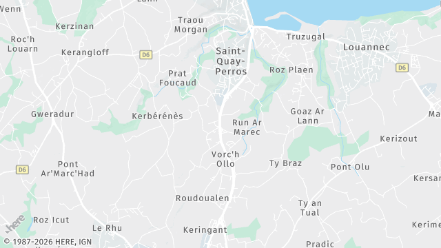 Carte de la zone d'intervention à Saint-Quay-Perros