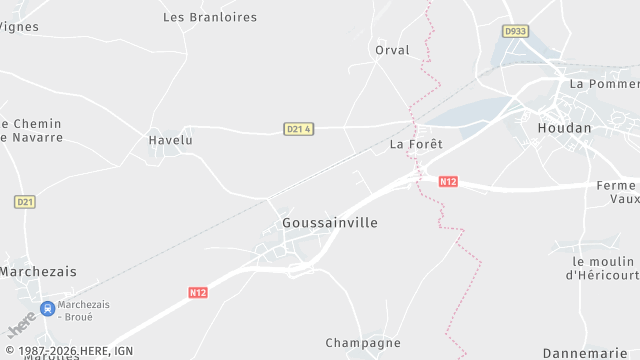 Carte de la zone d'intervention à Goussainville