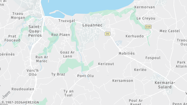 Carte de la zone d'intervention à Louannec