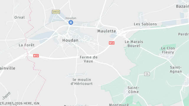 Carte de la zone d'intervention à Maulette