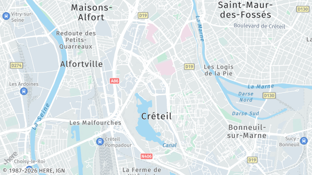Carte de la zone d'intervention à Créteil