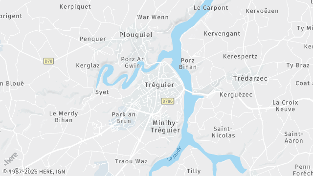 Carte de la zone d'intervention à Tréguier