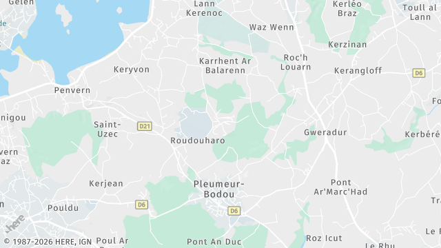 Carte de la zone d'intervention à Pleumeur-Bodou