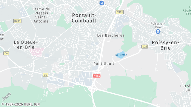 Carte de la zone d'intervention à Pontault-Combault
