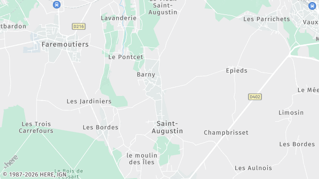 Carte de la zone d'intervention à Saint-Augustin