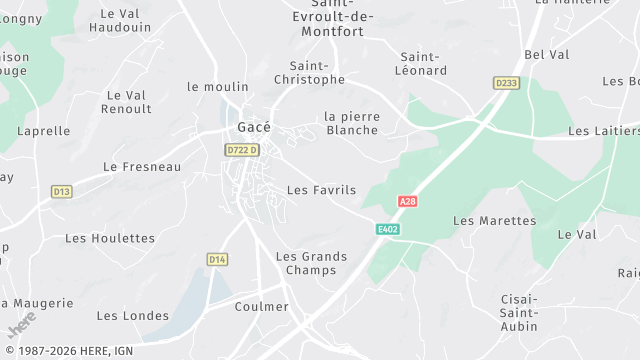 Carte de la zone d'intervention à Gacé