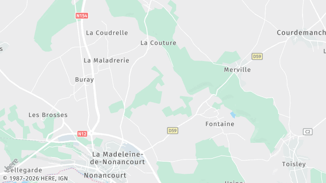Carte de la zone d'intervention à La Madeleine-de-Nonancourt