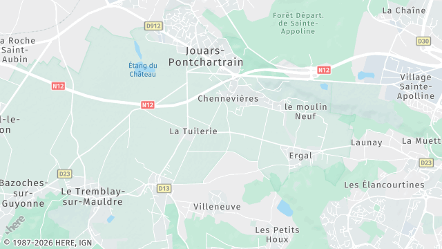 Carte de la zone d'intervention à Jouars-Pontchartrain