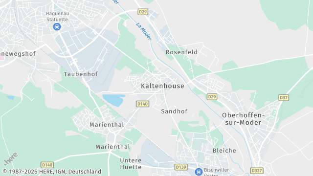 Carte de la zone d'intervention à Kaltenhouse