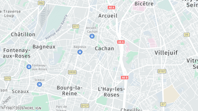 Carte de la zone d'intervention à Cachan