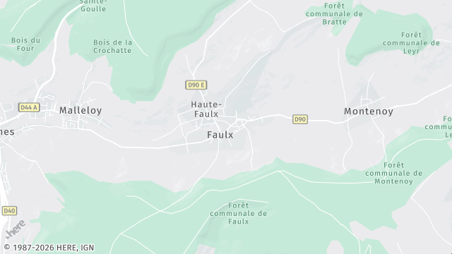 Carte de la zone d'intervention à Faulx
