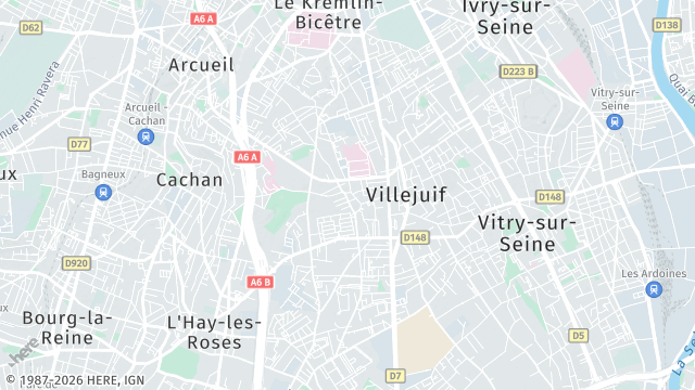 Carte de la zone d'intervention à Villejuif