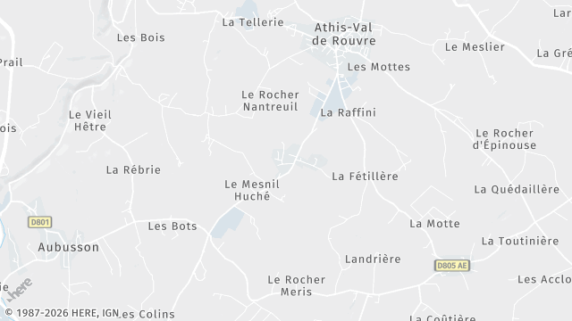 Carte de la zone d'intervention à Athis-Val de Rouvre