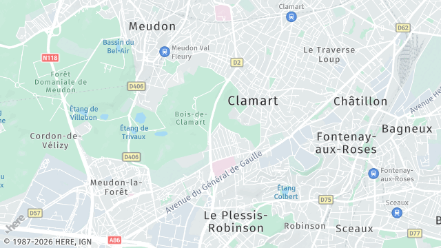 Carte de la zone d'intervention à Clamart