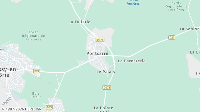 Carte de la zone d'intervention à Pontcarré