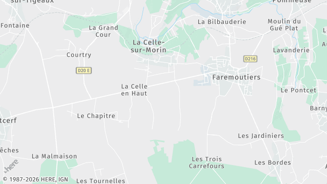 Carte de la zone d'intervention à La Celle-sur-Morin
